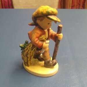 Vintage Goebel Hummel Figurine with Walking Stick Cottagecore Grandmacore